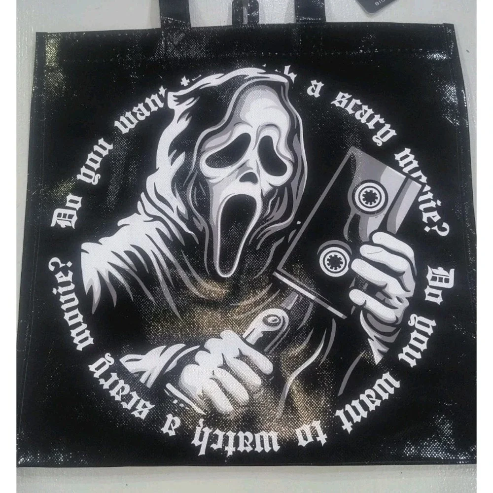Ghostface Tote Bag Halloween Scream Bioworld Horror Cassette Movie Goth NWT